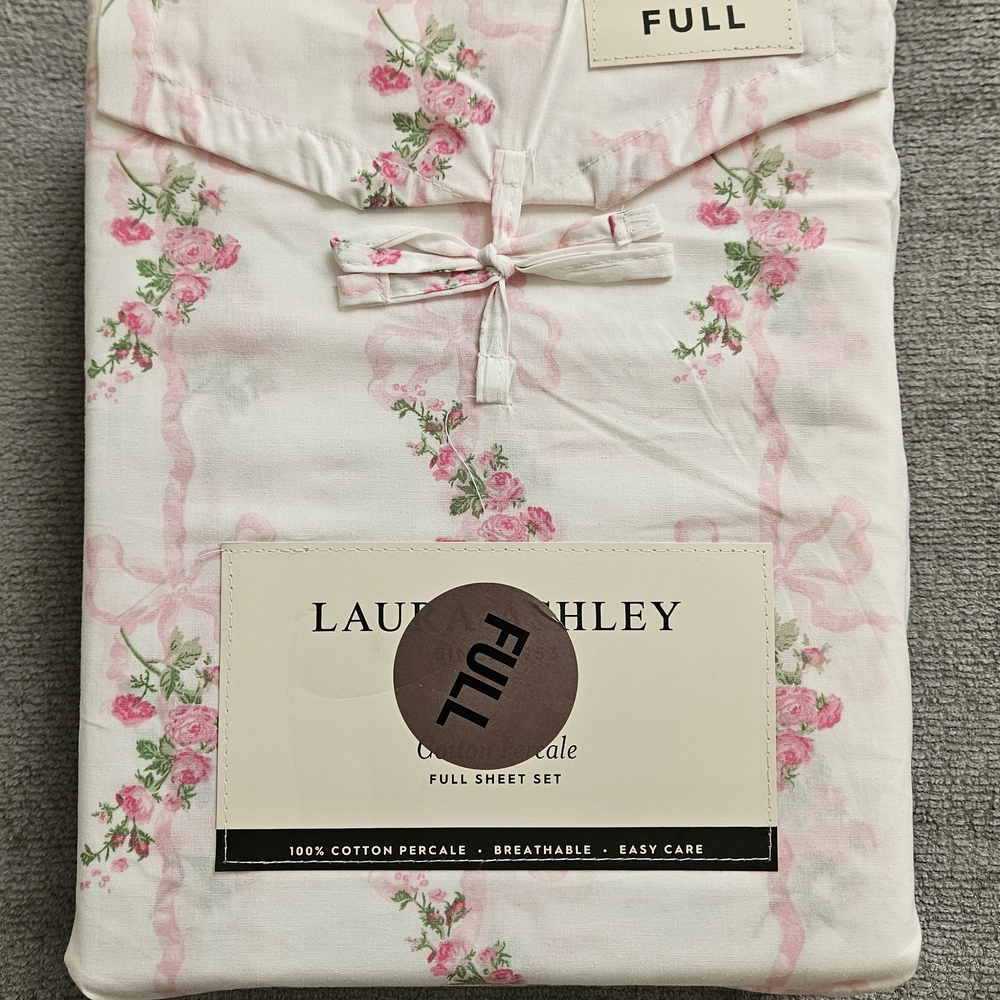 Laura Ashley Pink and White Floral Sheet Set